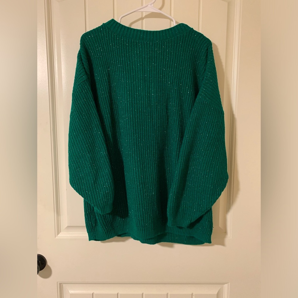 🍂Women’s green and sparkly sweater